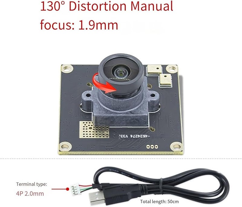 كاميرا ويب بدقة 4K بمستشعر IMX274 بزاوية 80 درجة وضبط تلقائي للبؤرة 3840x2160 بمعدل 30 إطارًا في الثانية للمؤتمرات المرئية - Image 4